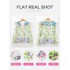image:imageSHEWIN Womens Blouses Split V Neck Mixed Floral Print Long Sleeve Chiffon Fall Tops Striped Trim ShirtsForal Green
