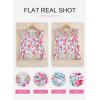 image:imageSHEWIN Womens Blouses Split V Neck Mixed Floral Print Long Sleeve Chiffon Fall Tops Striped Trim ShirtsForal White