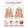 image:imageSHEWIN Womens Blouses Split V Neck Mixed Floral Print Long Sleeve Chiffon Fall Tops Striped Trim ShirtsForal Yellow