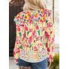 image:imageSHEWIN Womens Blouses Split V Neck Mixed Floral Print Long Sleeve Chiffon Fall Tops Striped Trim ShirtsForal Yellow