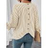 image:imageSHEWIN Womens Blouses Summer Striped Crewneck 34 Tie Sleeve Tops with Button Decoration On BackGreen Stripe