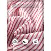 image:imageSHEWIN Womens Blouses Summer Striped Crewneck 34 Tie Sleeve Tops with Button Decoration On BackRed Stripe