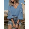 image:imageSHEWIN Womens Blouses V Neck T Shirts Pullover 34 Length Sleeve Tops Business Casual Spring Outfits for Women 2026Ashleigh Blue