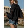 image:imageSHEWIN Womens Blouses V Neck T Shirts Pullover 34 Length Sleeve Tops Business Casual Spring Outfits for Women 2026Black