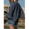 image:imageSHEWIN Womens Blouses V Neck T Shirts Pullover 34 Length Sleeve Tops Business Casual Spring Outfits for Women 2026Dirty Blue