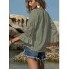 image:imageSHEWIN Womens Blouses V Neck T Shirts Pullover 34 Length Sleeve Tops Business Casual Spring Outfits for Women 2026Green