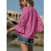 image:imageSHEWIN Womens Blouses V Neck T Shirts Pullover 34 Length Sleeve Tops Business Casual Spring Outfits for Women 2026Pink