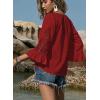 image:imageSHEWIN Womens Blouses V Neck T Shirts Pullover 34 Length Sleeve Tops Business Casual Spring Outfits for Women 2026Red