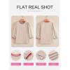 image:imageSHEWIN Womens Casual Crewneck Color Block Chiffon Blouses 34 Sleeve Length Womens Tops ShirtsParchment