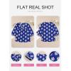 image:imageSHEWIN Womens Casual V Neck Floral Print Chiffon Blouses 34 Sleeve Boho Summer Tops ShirtsBlue