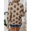 image:imageSHEWIN Womens Casual V Neck Floral Print Chiffon Blouses 34 Sleeve Boho Summer Tops ShirtsKhaki
