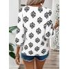 image:imageSHEWIN Womens Casual V Neck Floral Print Chiffon Blouses 34 Sleeve Boho Summer Tops ShirtsWhite