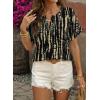 image:imageSHEWIN Womens Casual V Neck Floral Print Chiffon Blouses 34 Sleeve Boho Summer Tops ShirtsY Black