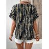 image:imageSHEWIN Womens Casual V Neck Floral Print Chiffon Blouses 34 Sleeve Boho Summer Tops ShirtsY Black