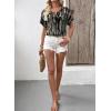 image:imageSHEWIN Womens Casual V Neck Floral Print Chiffon Blouses 34 Sleeve Boho Summer Tops ShirtsY Black