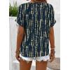 image:imageSHEWIN Womens Casual V Neck Floral Print Chiffon Blouses 34 Sleeve Boho Summer Tops ShirtsY Blue
