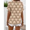 image:imageSHEWIN Womens Casual V Neck Floral Print Chiffon Blouses 34 Sleeve Boho Summer Tops ShirtsY Khaki