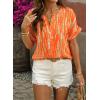 image:imageSHEWIN Womens Casual V Neck Floral Print Chiffon Blouses 34 Sleeve Boho Summer Tops ShirtsY Orange