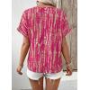 image:imageSHEWIN Womens Casual V Neck Floral Print Chiffon Blouses 34 Sleeve Boho Summer Tops ShirtsY Rose