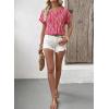 image:imageSHEWIN Womens Casual V Neck Floral Print Chiffon Blouses 34 Sleeve Boho Summer Tops ShirtsY Rose