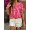 image:imageSHEWIN Womens Casual V Neck Floral Print Chiffon Blouses 34 Sleeve Boho Summer Tops ShirtsY Rose