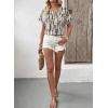 image:imageSHEWIN Womens Casual V Neck Floral Print Chiffon Blouses 34 Sleeve Boho Summer Tops ShirtsY White
