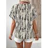 image:imageSHEWIN Womens Casual V Neck Floral Print Chiffon Blouses 34 Sleeve Boho Summer Tops ShirtsY White