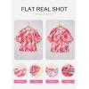 image:imageSHEWIN Womens Casual V Neck Floral Print Chiffon Blouses 34 Sleeve Boho Summer Tops ShirtsZ Pink
