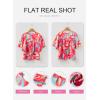 image:imageSHEWIN Womens Casual V Neck Floral Print Chiffon Blouses 34 Sleeve Boho Summer Tops ShirtsZ Red