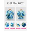 image:imageSHEWIN Womens Casual V Neck Floral Print Chiffon Blouses 34 Sleeve Boho Summer Tops ShirtsZ Sky Blue
