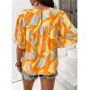 image:imageSHEWIN Womens Casual V Neck Floral Print Chiffon Blouses 34 Sleeve Boho Summer Tops ShirtsZ Yellow