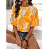 image:imageSHEWIN Womens Casual V Neck Floral Print Chiffon Blouses 34 Sleeve Boho Summer Tops ShirtsZ Yellow