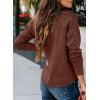 image:imageSHEWIN Womens Casual V Neck Sweatshirt Long Sleeve Lightweight Drop Shoulder Solid Pullover TopsChicory Coffee