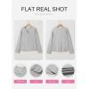 image:imageSHEWIN Womens Casual V Neck Sweatshirt Long Sleeve Lightweight Drop Shoulder Solid Pullover TopsGray