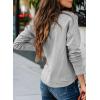 image:imageSHEWIN Womens Casual V Neck Sweatshirt Long Sleeve Lightweight Drop Shoulder Solid Pullover TopsGray