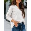 image:imageSHEWIN Womens Casual V Neck Sweatshirt Long Sleeve Lightweight Drop Shoulder Solid Pullover TopsWhite