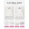 image:imageSHEWIN Womens Casual V Neck Sweatshirt Long Sleeve Lightweight Drop Shoulder Solid Pullover TopsWhite