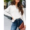 image:imageSHEWIN Womens Casual V Neck Sweatshirt Long Sleeve Lightweight Drop Shoulder Solid Pullover TopsWhite