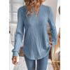 image:imageSHEWIN Womens Fall Fashion 2025 Casual Long Sleeve V Neck Tops Shirts SweatersBeau Blue
