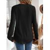image:imageSHEWIN Womens Fall Fashion 2025 Casual Long Sleeve V Neck Tops Shirts SweatersBlack