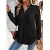 image:imageSHEWIN Womens Fall Fashion 2025 Casual Long Sleeve V Neck Tops Shirts SweatersBlack