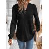 image:imageSHEWIN Womens Fall Fashion 2025 Casual Long Sleeve V Neck Tops Shirts SweatersBlack