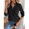 image:imageSHEWIN Womens Fall Fashion 2025 Casual Long Sleeve V Neck Tops Shirts SweatersBlack