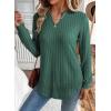 image:imageSHEWIN Womens Fall Fashion 2025 Casual Long Sleeve V Neck Tops Shirts SweatersBlackish Green
