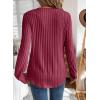 image:imageSHEWIN Womens Fall Fashion 2025 Casual Long Sleeve V Neck Tops Shirts SweatersCoral
