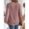 image:imageSHEWIN Womens Fall Fashion 2025 Casual Long Sleeve V Neck Tops Shirts SweatersFushia