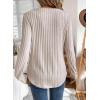 image:imageSHEWIN Womens Fall Fashion 2025 Casual Long Sleeve V Neck Tops Shirts SweatersKhaki