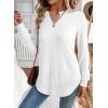 image:imageSHEWIN Womens Fall Fashion 2025 Casual Long Sleeve V Neck Tops Shirts SweatersWhite
