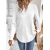 image:imageSHEWIN Womens Fall Fashion 2025 Casual Long Sleeve V Neck Tops Shirts SweatersWhite