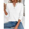 image:imageSHEWIN Womens Fall Fashion 2025 Casual Long Sleeve V Neck Tops Shirts SweatersWhite